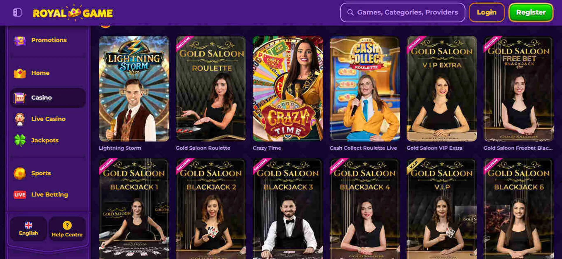 Bônus de cashback em cassino ao vivo